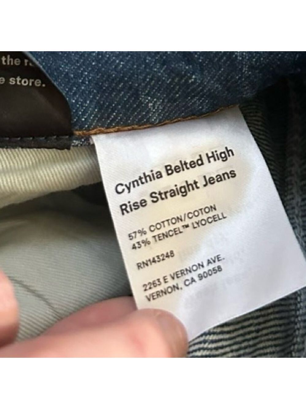 Reformation Cynthia Belted High Rise Straight Jeans size 26 NWT - Picture 10 of 13